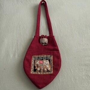 Embroidered Red Women's Bag